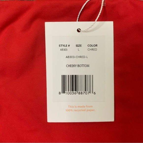 Andie Womens red Havana top/ cheeky bottom bikini swimsuit L - Picture 6 of 10